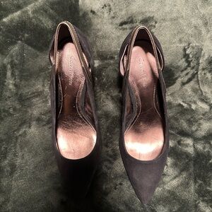 Calvin Klein Women's Black and Bronze Suede Heels